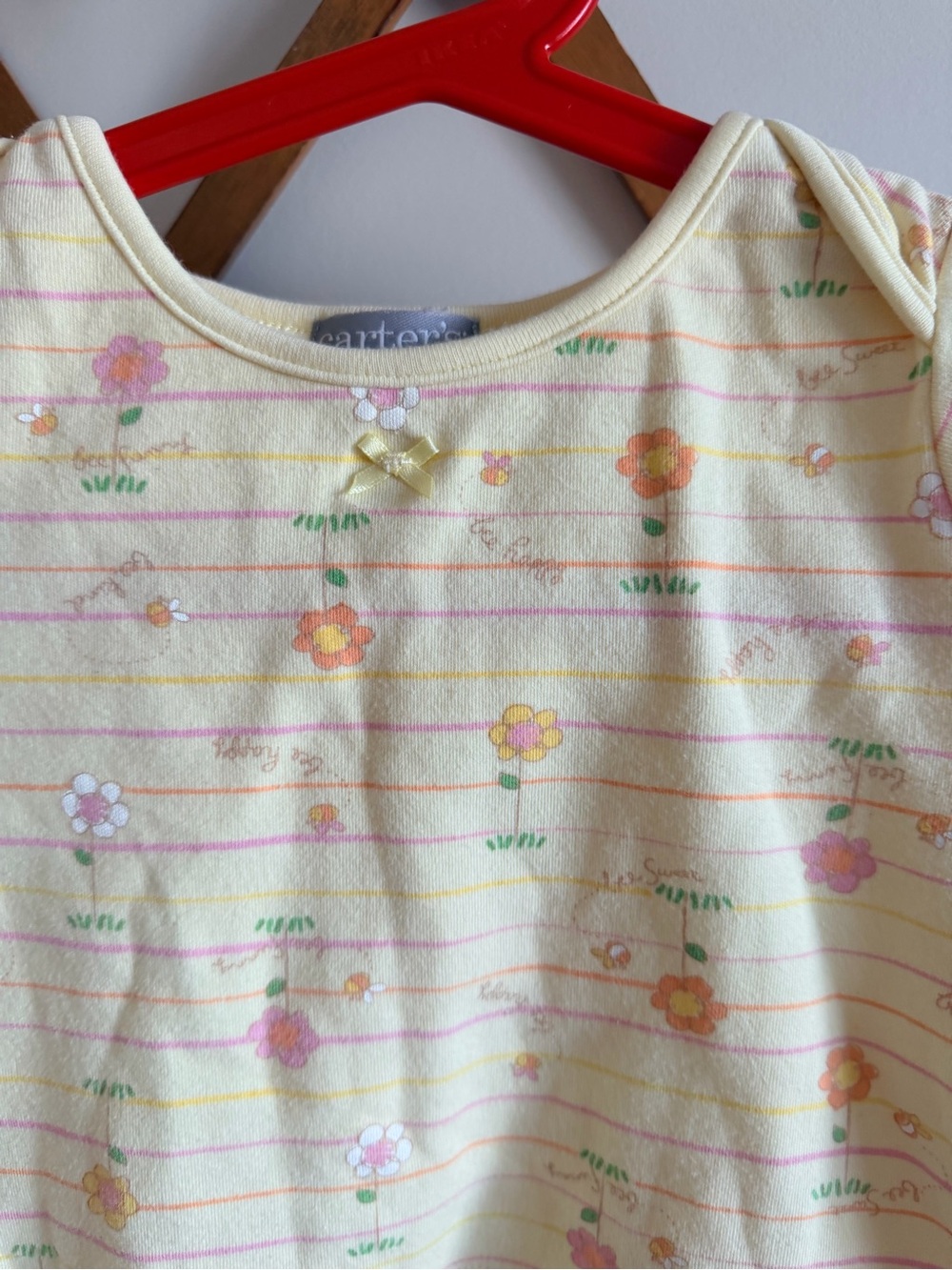 Vintage Carter's Yellow Floral Baby Onesie